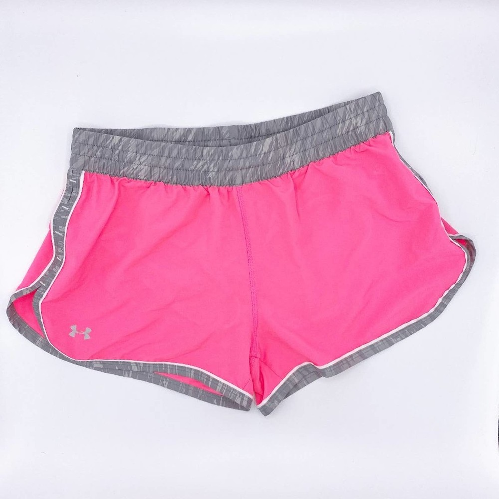 UNDER ARMOR Hot Pink Camo Trim Running Shorts